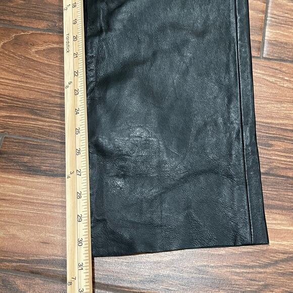 JLC Black Leather Pants Womens 12 Straight Fit Biker Moto Edgy Rebel Bikercore - Picture 8 of 9